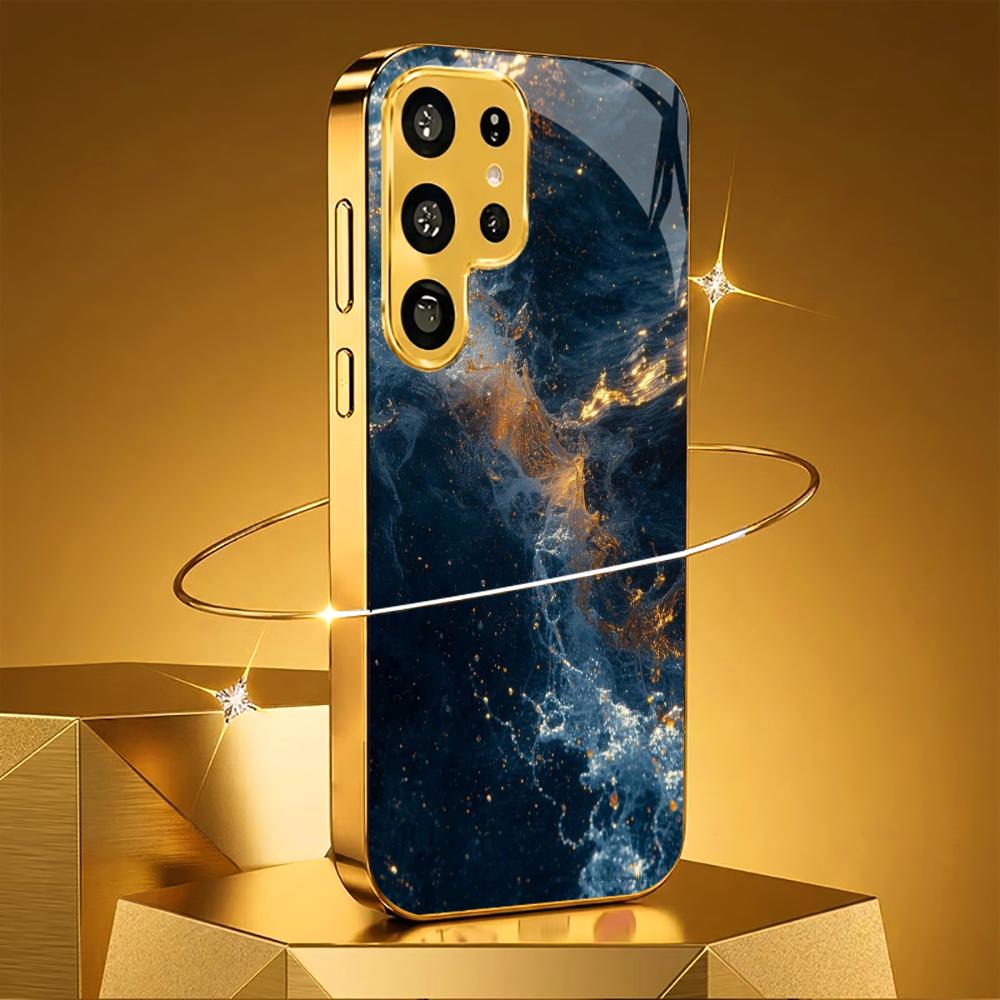 Nebula Luxurious High-end PhoneCase Electroplated Glass PhoneCase for Samsung Galaxy S26 S25 S24 S23 S22 S21 FE,Ultra,Plus
