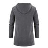 Men's Plus Velvet Hooded Knitwear Cardigan – Thickened, Windproof, Warm Mid-Length Jacket for Autumn/Winter (Middle-Aged & Elderly)