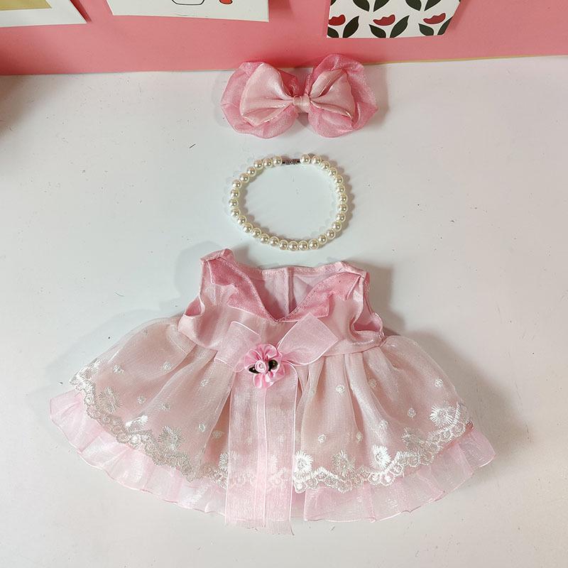 Medium Bear Outfit - Blue Pink Striped Carrot Overalls Set