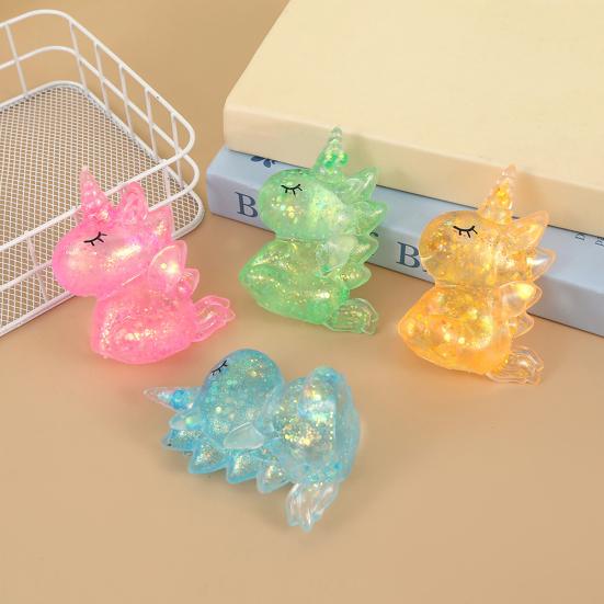 Glitter Squeeze Toy Slow Rebound Soft Elastic Pinching Feeling Cute Decompression Tool for Kids Portable Stress Reliever