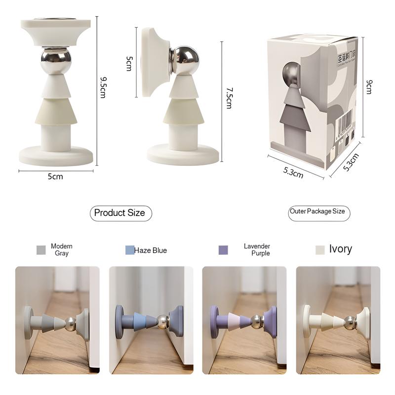 No Punch Suction Door Stopper Magnetic Suction Door Rear Retainer Silicone Stainless Steel Mute Door Stopper Bedroom Door Door