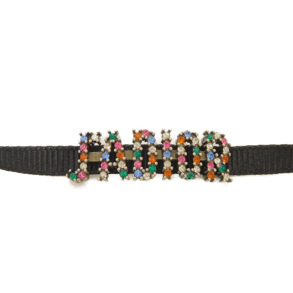 Used J'ADIOR crystal choker (N0681ADRCY 7984) in excellent condition with a black ribbon inset and CD logo in clear