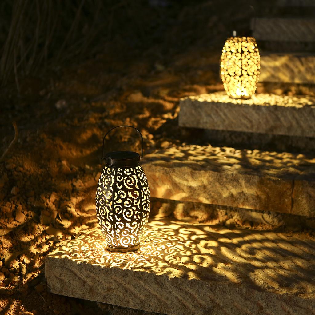 Solar Power Energy LED Lantern Light Outdoor Hanging Lamp IP44 Water Resistance for Patio Garden Courtyard Pathway