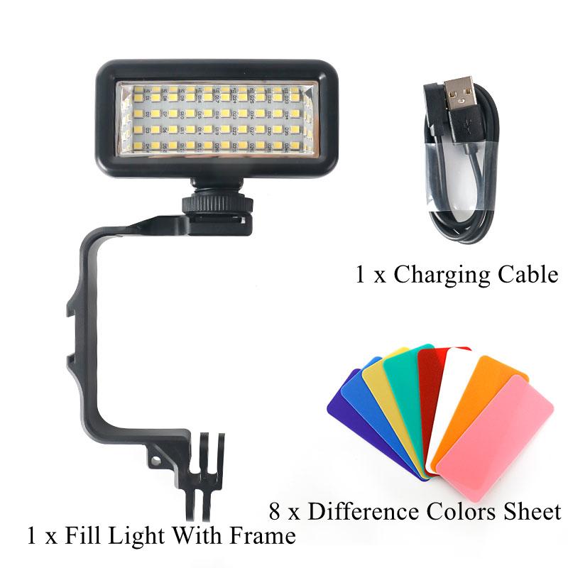 

Водонепроницаемая 40-метровая подводная светодиодная лампа для видеосъемки и дайвинга для Gopro Hero 11 10 9 Dji Action 3, аксессуары для экшн-камер SLR