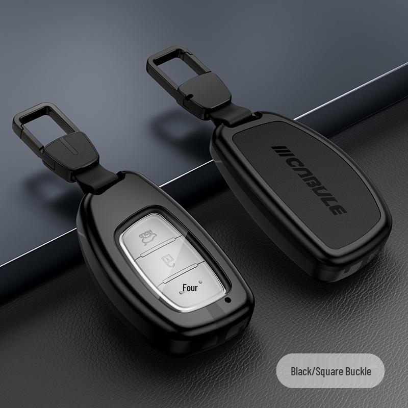 Bilnyckelskydd för Beijing Hyundai Mistra, Elantra, ix35, Festa, ix25 - Metall-läderväska med spänne.