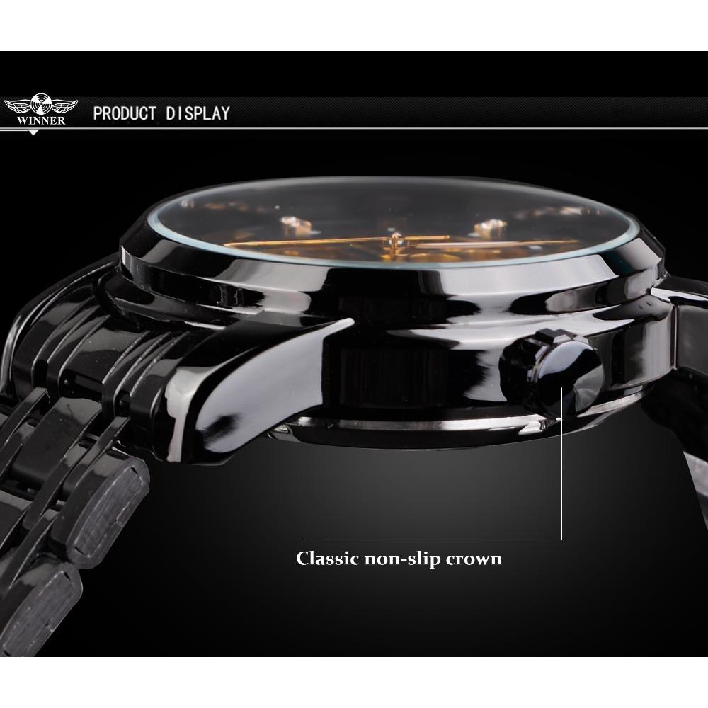 T-Winner Men's Fashion Casual Hollow Mechanical Waterproof Automatic Mechanical Watch
