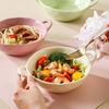 Retro Ceramic Double-Handle Soup and Rice Bowl - Japanese Creative Design