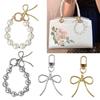 Delicate Keychain with Beaded Bowknot Phone Charm Unique Keyring Bag Pendant for Car Key Wallet Backpack Purse