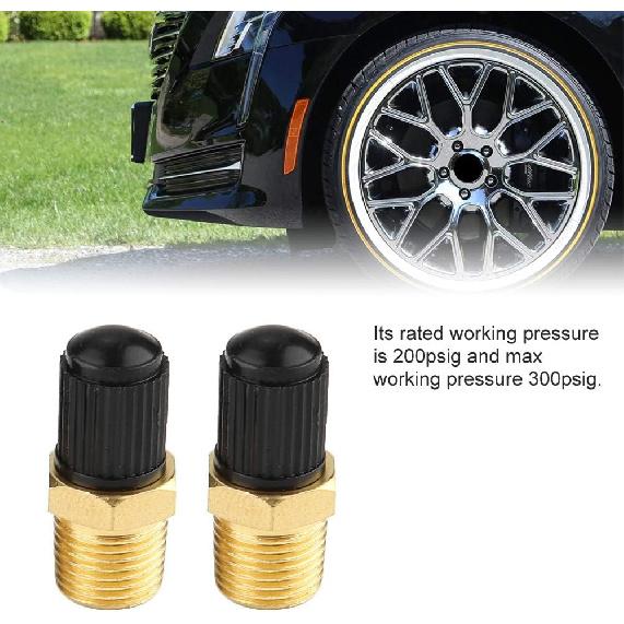 Relief Valve, Air Pressure Relief Valve, 2Pcs 300PSI, 1/8" NPT, MPT Brass Air Compressor Tank Fill Valve