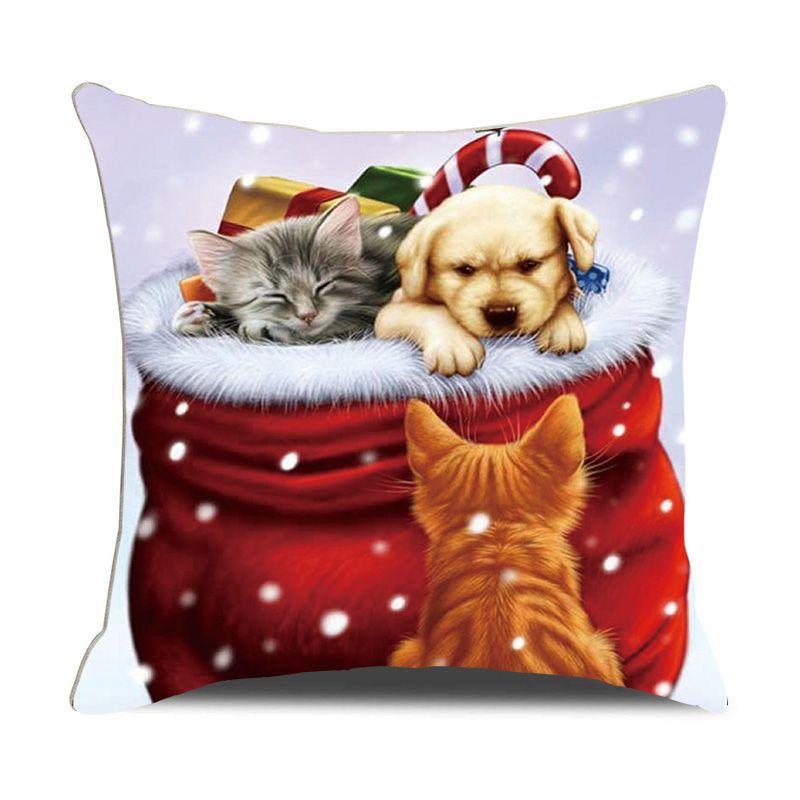 European Christmas Pillow Cushion Creative Home Linen Short Plush Bedside Sofa Pillow Case