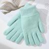 Candy Color Solid Color Warm Gloves for Women Mohair Knitted Yarn Gloves Cycling