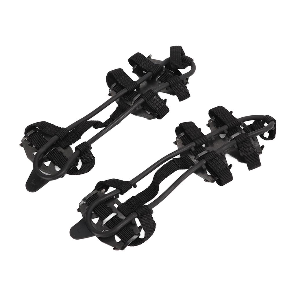 1 Pair 24 Teeth Climbing Crampons Stainless Steel Antiskid Outdoor Snow Ice Shoe CoversBlack L