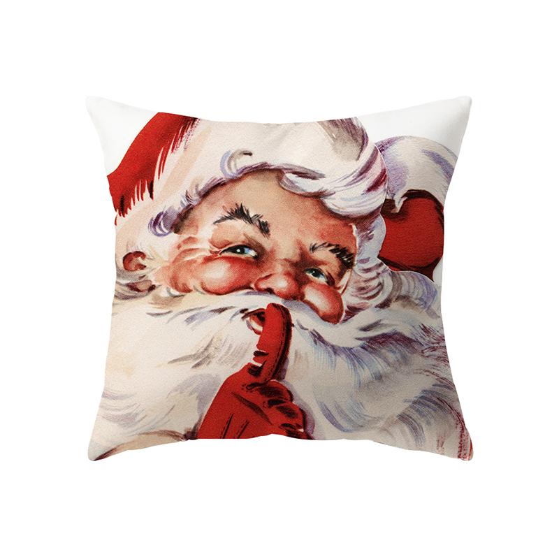Χαριτωμένη Χριστουγεννιάτικη Θέμα Άγιος Βασίλης Τυπωμένο Μοτίβο Κάλυμμα Μαξιλαριού Διακόσμηση Σαλονιού Σπιτιού Καναπές Πολυεστερικό Μαξιλάρι Μαξιλαροθήκη