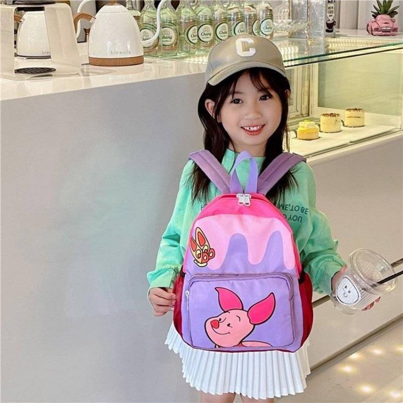 Cute Cartoon Bear Tiger Piglet Pattern Large Capacity Lightweight Backpack Fashion School Bag For Boys And Girls