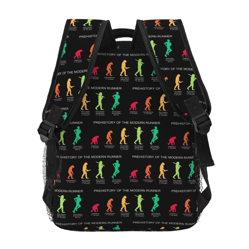 Running Gift Idea Evolution Of The Runner Dad Backpack Student Boys Girls BookBag Kids School Bag Shoulder Bags for Men Women