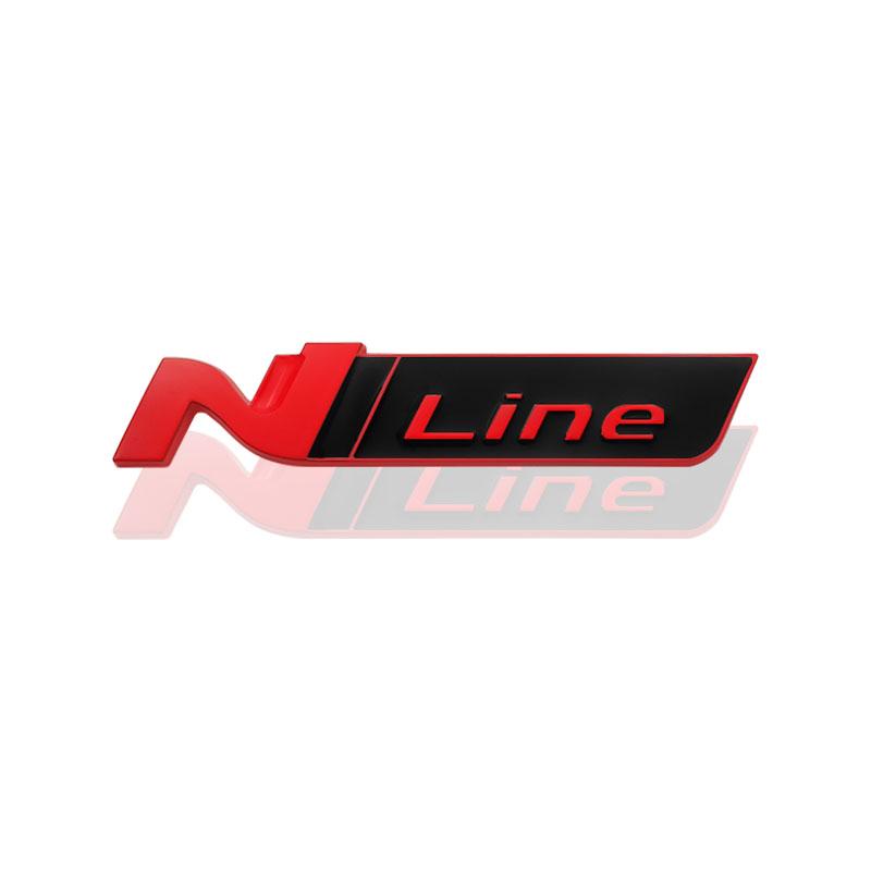 CMQW3 N N LINE Emblem METALL Heckklappe Auto Kühlergrill Abzeichen Aufkleber Für Hyundai I10 I20 I30 I40 IX20 IX35 Tucson Solaris Azera Zubehör