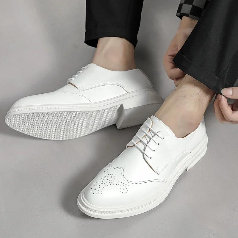 2025 Spring New Luxury Brand Men's British Style Oxford Shoes Soled Formal Leather Shoes Classic Business Wedding Shoes