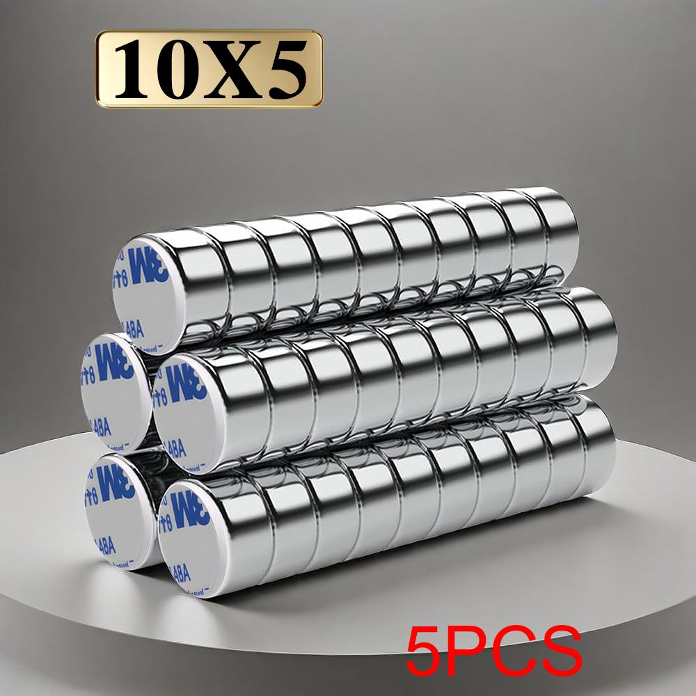 10x5mm Super Powerful Round Neodymium Magnet With double-sided adhesive Magnet N35 Strong Permanent Magnetic imanes