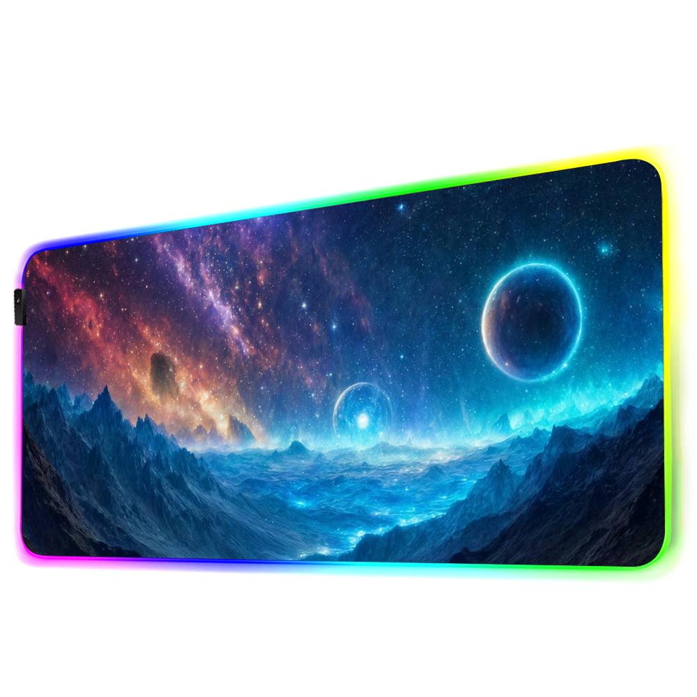 AI art painting Mouse Pad RGB Gaming Mousepad Big LED Pad PC Desk Mat Luminous Mouse Pad Large Keyboard Mats Table Rug With