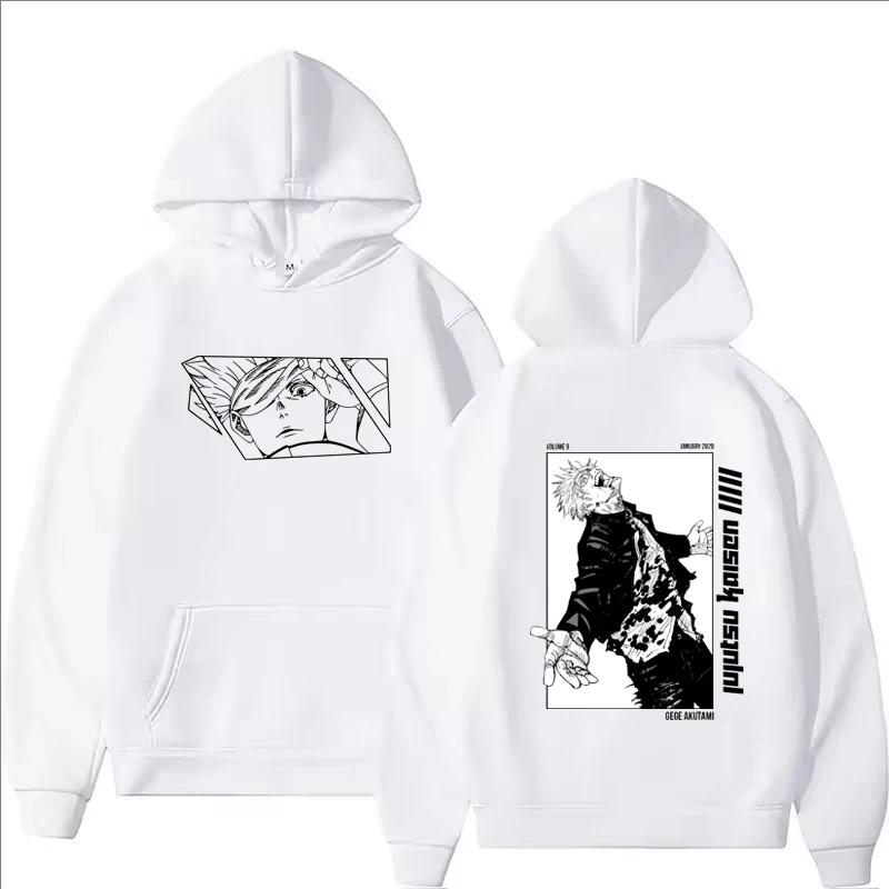 Satoru Gojo Jujutsu Kaisen Printed Hoodie Autumn Winter Men Casual Loose Fashion Harajuku Round Neck Long Sleeve Tops Sweatshirt