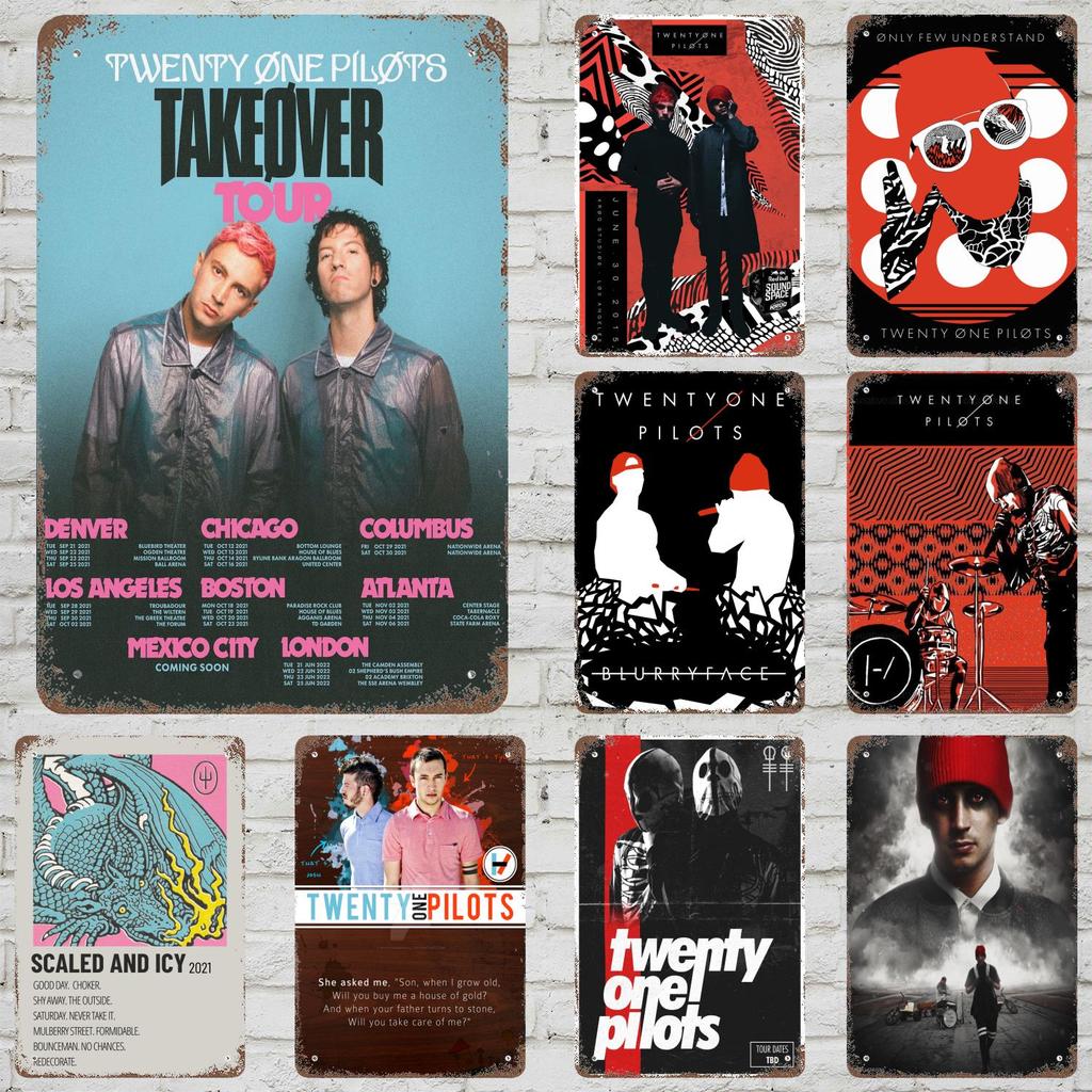 Twenty one pilots Decorazioni Segnali Metallici Vintage Segnali in Latta Poster del Capitano Decorazione per Bar Pub Club Man Cave Decorazione Murale