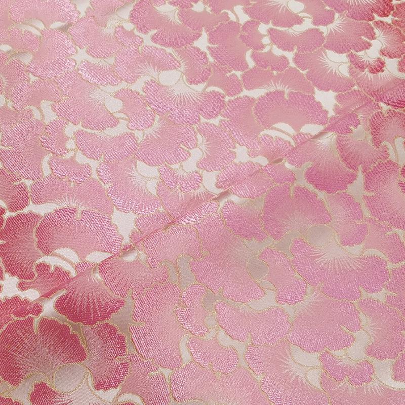 100*75cm Ginkgo Pattern Jacquard Brocade Fabrics For Satin Dress Designer Sewing Cheongsam Kimono Garment Diy Patchwork Material