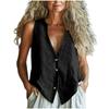 Women's Fashionable Sleeveless Solid Color V Neck  Casual Loose Vest Top