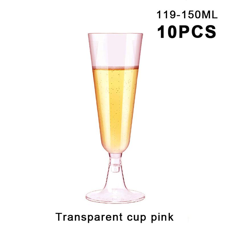 10Pcs Disposable Plastic Cocktail Cups,Party Champagne Glasses, Red Wine Glasses,Dessert Table Goblets,Pudding Cups