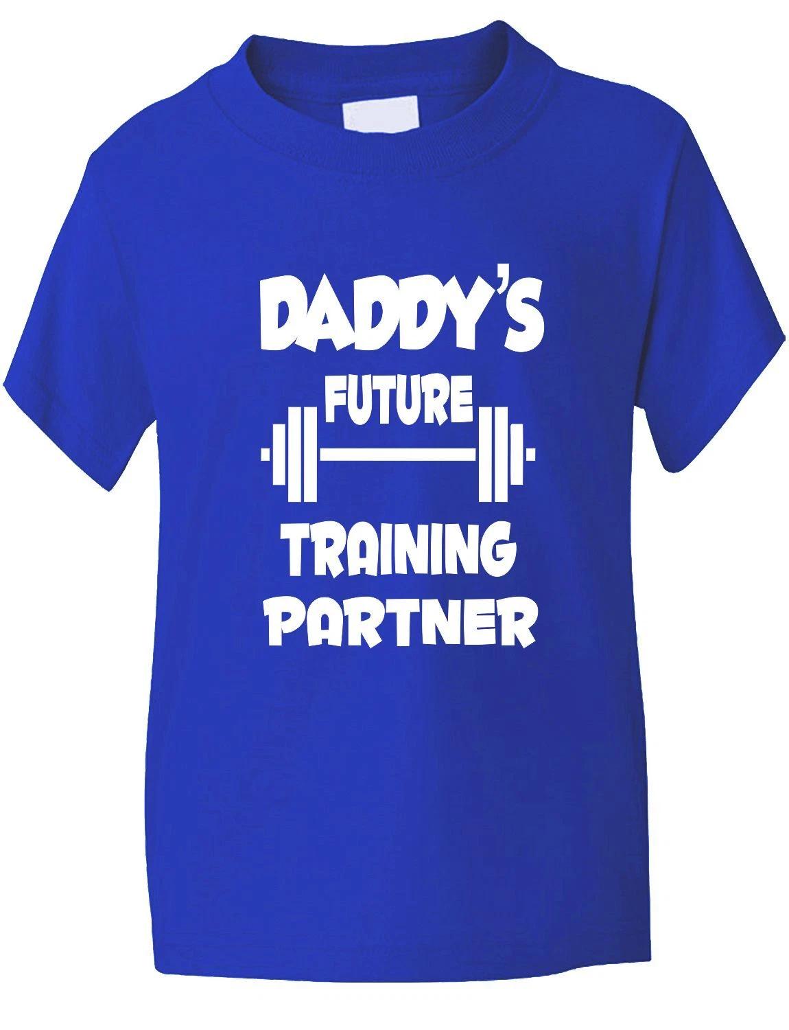 

Daddy s Future Training Partner Present Funny Kids T shirt Age 1-13 L