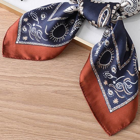 Silky Scarf Paisley Printing Smooth Texture Wrinkle-Resistant Windproof Imitation Silk Scarf Commuting Business Layering Neck Accessory