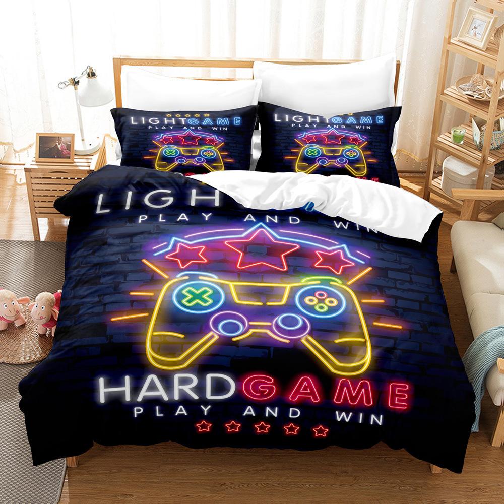 3D Digital Printing Three-Piece Quilt Cover Gamepad Three-Piece Set