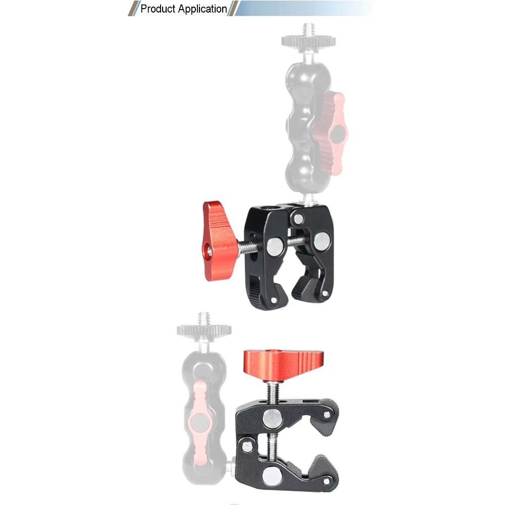 Aluminum Material Crab Clamp 3/8" Hole Magic Arm Clamp Versatile Camera Clamp  Camera Mounting