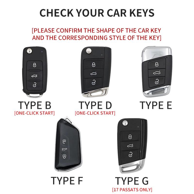 Suede Car Key Case Cover Fob Keychain for VW Volkswagen Golf 7 MK7 Tiguan MK2 for Ateca Leon FR Ibiza Skoda Octavia Kodiaq