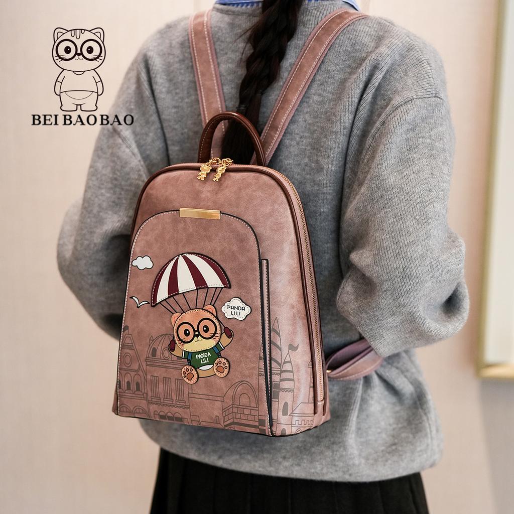 Modische Damen-Handtasche Cartoon Niedlich Reise-Tasche Damen-Rucksack Rucksack mit großem Fassungsvermögen
