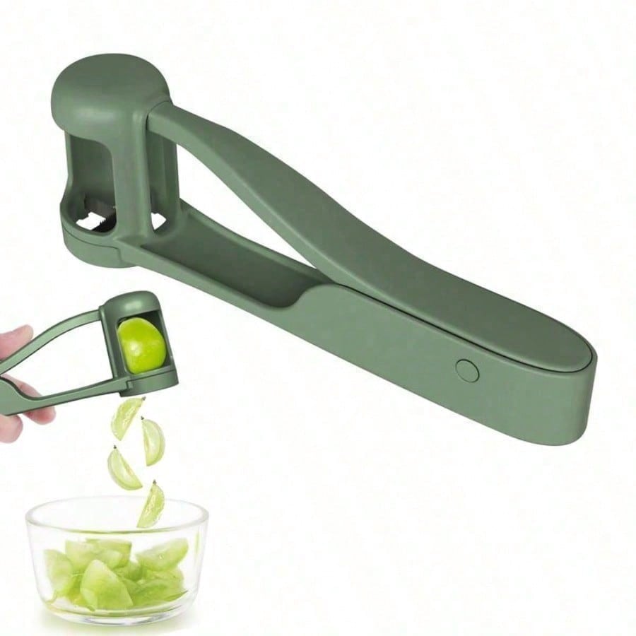

1Piece Multi-Function Green Fruit Cutter Slicer-Manual Fruit Quarter Slicing Tool,Prevents Hand Injury,Simple Convenient Design