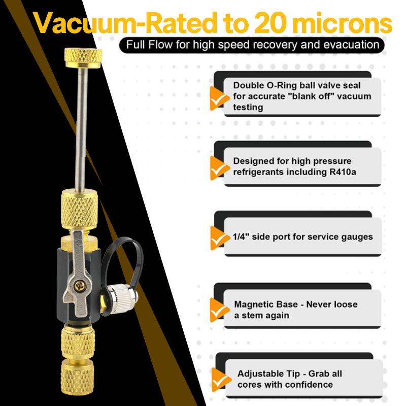 1 4 Inch Valve Core Remover Dual Valve And Sight Glass High Efficiency For Refrigeration System Repair