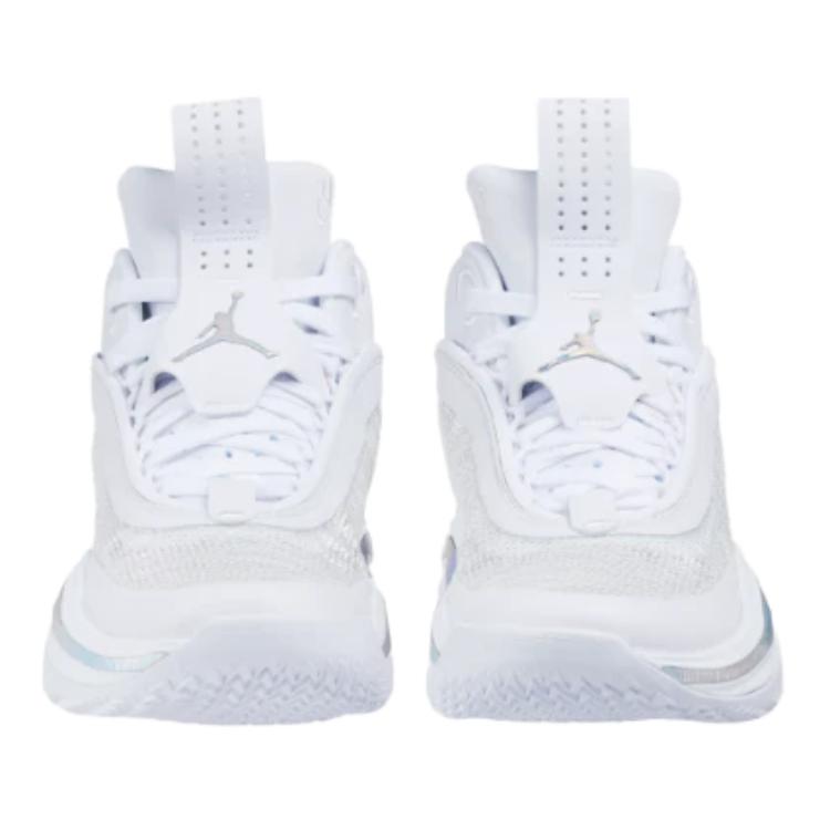 Jordan Air Jordan 36 Slip Resistant Cushioning Abrasion Resistant Mid top Children's Basketball Shoes White Silver DA9054-101