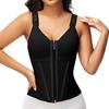 Body Sculpting Slimming Tummy Control Sports Zipper Shapewear for Women - Enhanced Three-Row Buckle Vest