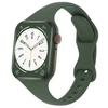 Dünnes Silikonarmband für Apple Watch 40 mm 44 mm 45 mm 41 mm 38 mm 42 mm, einfarbiges Armband für IWatch Serie 1 2 3 4 5 6 SE 7