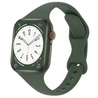 Dünnes Silikonarmband für Apple Watch 40 mm 44 mm 45 mm 41 mm 38 mm 42 mm, einfarbiges Armband für IWatch Serie 1 2 3 4 5 6 SE 7