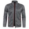 2025 High Quality Autumn Winter Men's Zipper Knitted  Long Sleeved Jacket Thin Velvet stand collar Top Casual Fashion Coat
