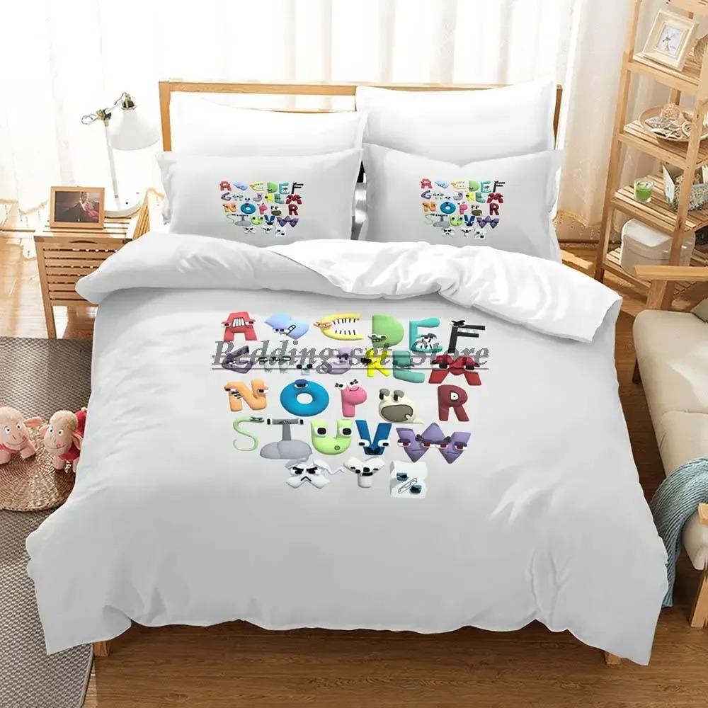 Alphabet Lore Bedding Set Single Twin Full Queen King Size Bed Set Aldult Kid Bedroom Duvetcover Sets Anime Bed Sheet Set