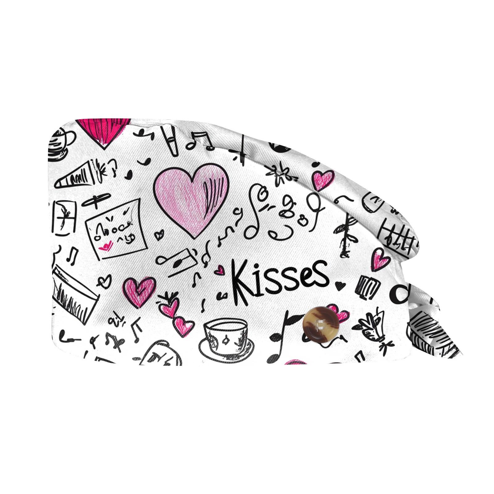 

Модная шляпа с принтом ко Дню святого Валентина, повседневная, стираная, кепка-мешок One Size белый