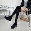 Autunno Inverno Donna Calzino Snellente Elastico Stivali Moda Femminile Tacco Grosso Sopra il Ginocchio Stivaletti Alti