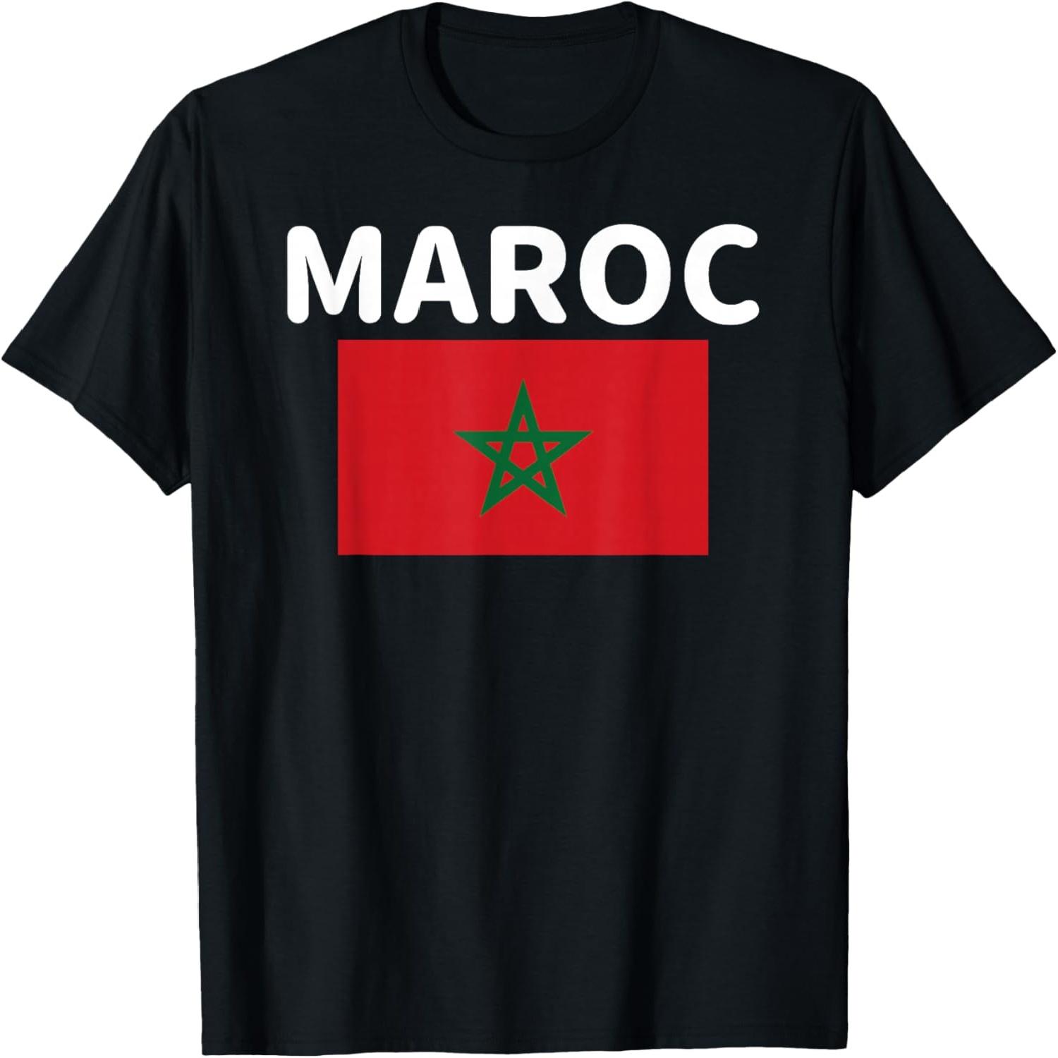 Maroc Morocco Flag Soccer Print T-Shirt S