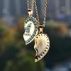 Elegant Heart-Shaped Gold Butterfly Pendant Necklace with Colorful Diamonds - Perfect Valentine's Day Gift for Women