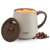 TYESO Mug with Ceramic Vacuum Stainless Keeps Hot or Perfect for Home or Office Gift Lid, 473ml, Coating, Insulated, Steel, Double-Walled Wall, Cold,