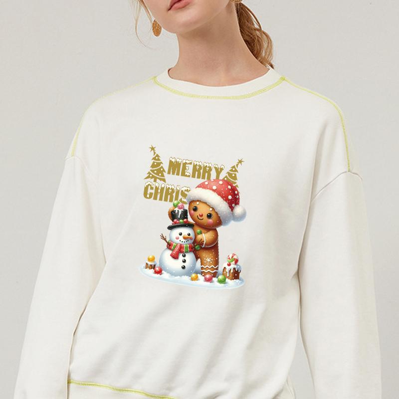 Beautiful Christmas ironing patches, cute gingerbread Diy T-shirts, clothes, stickers, sweatshirts, hats, heat transfer heat-pressed stickers