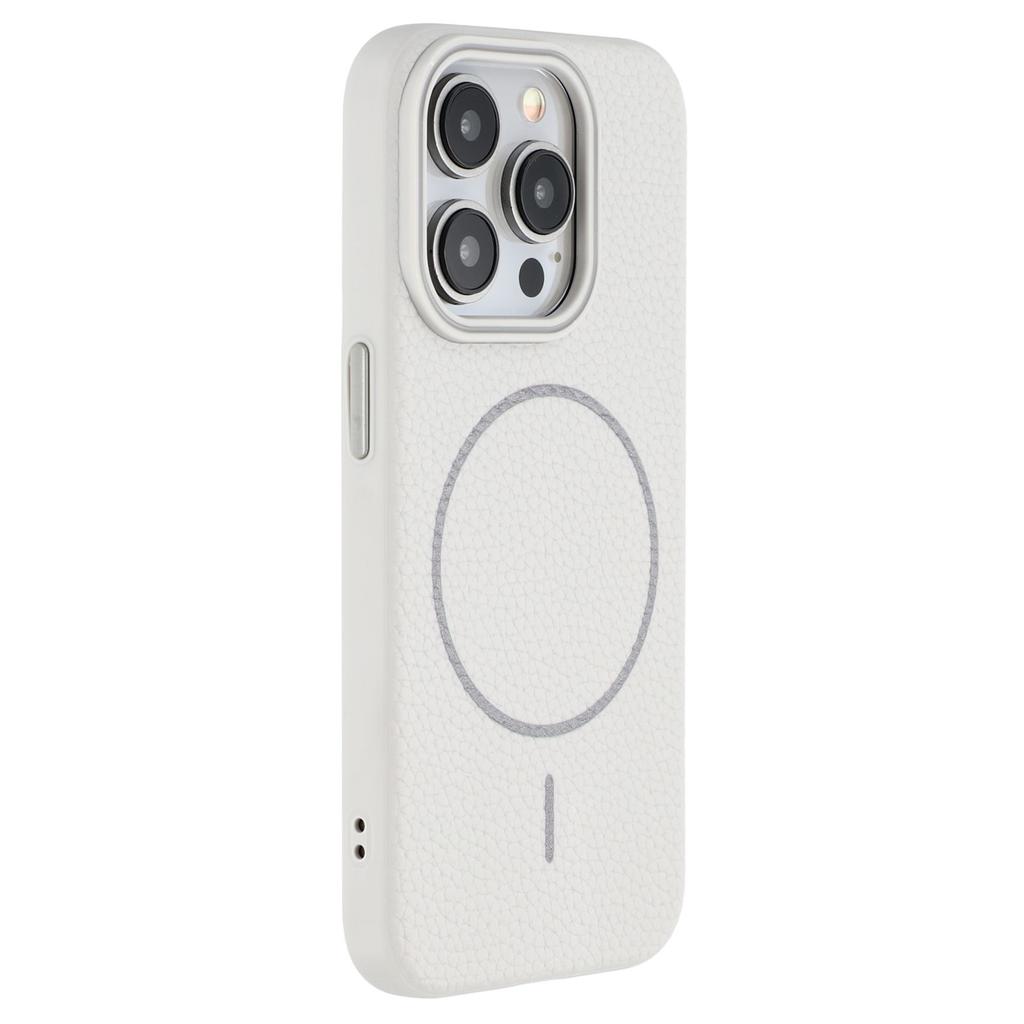 For iPhone 15 Pro Magnetic Case Litchi Texture TPU Phone Cover Compatible with MagSafe