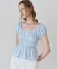LETTERA Shirring Knit Half Blouse
